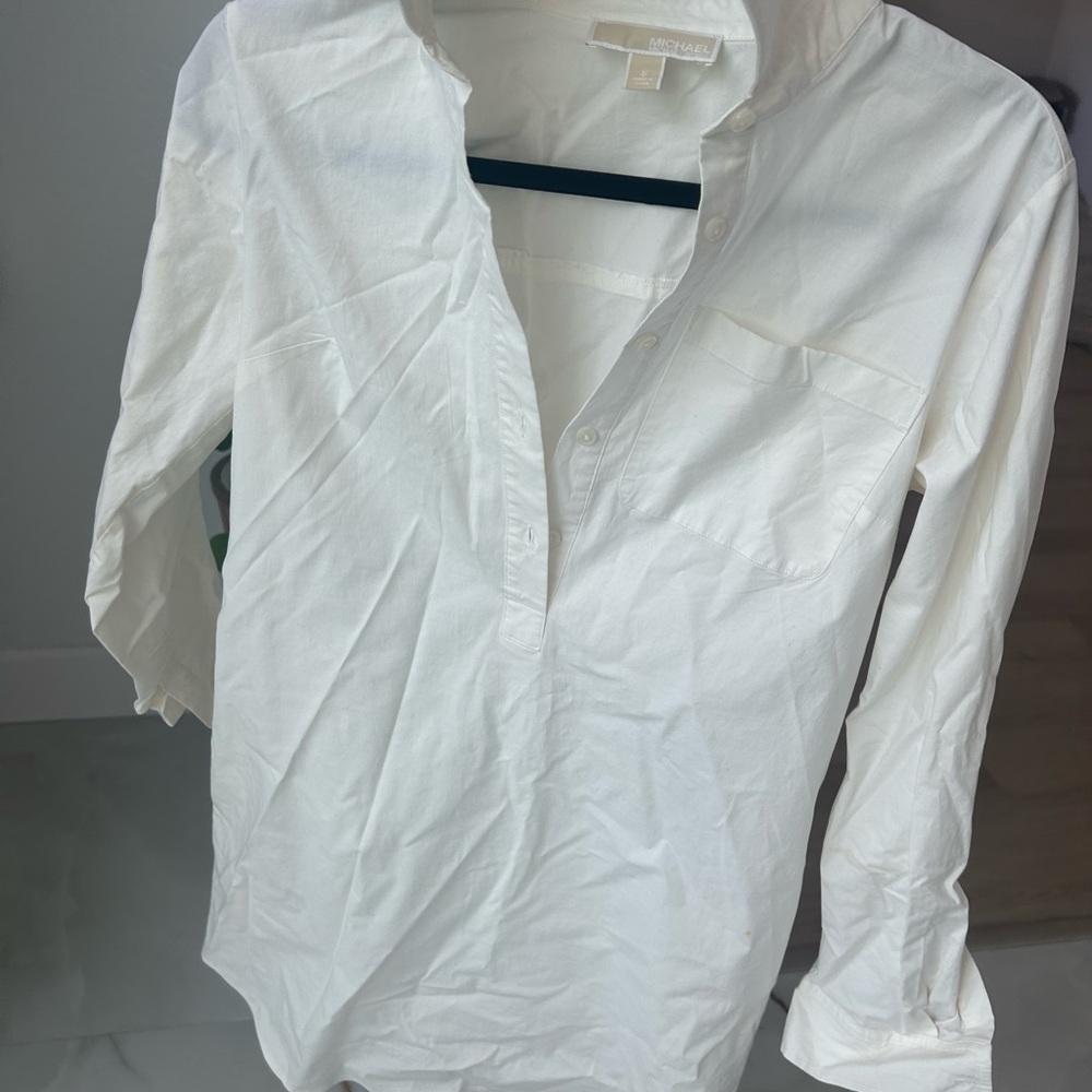 Michael Kors women  White Button-Front Popover dress
